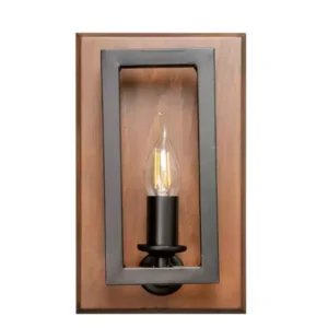 دیوارکوب چوبی تک شعله