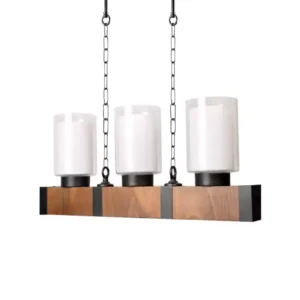 لوستر 3 تایی چوبی خطی