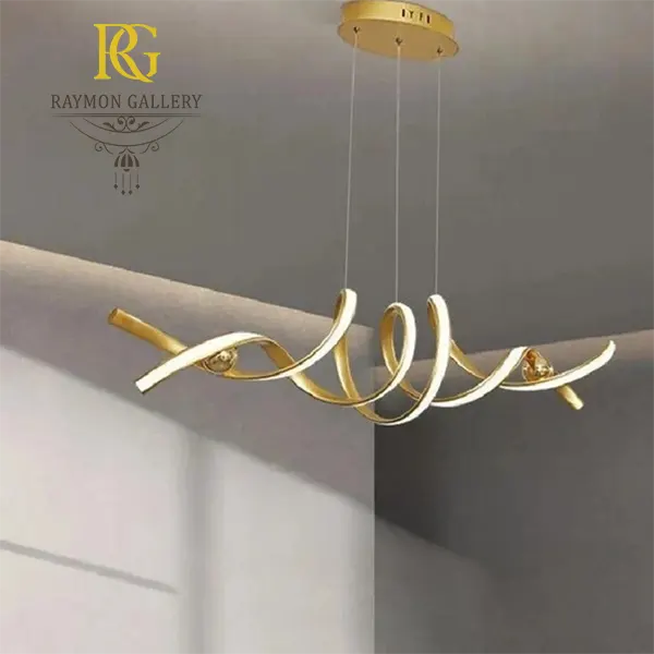 لوستر نواری مدل پیچی طلایی